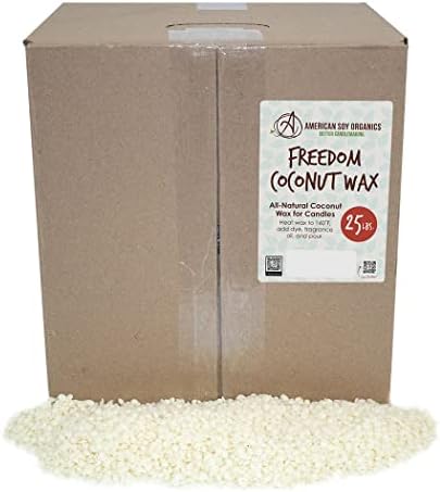 American Soy Organics Freedom Coconut Soy Wax Beads, Candle Wax, 25 lbs by AmericanSoyOrganics