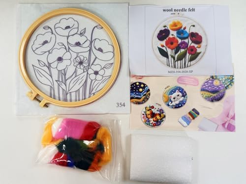CaptainCrafts Needle Felting Kit for Adults Flower Bouquets Pattern - Image 3
