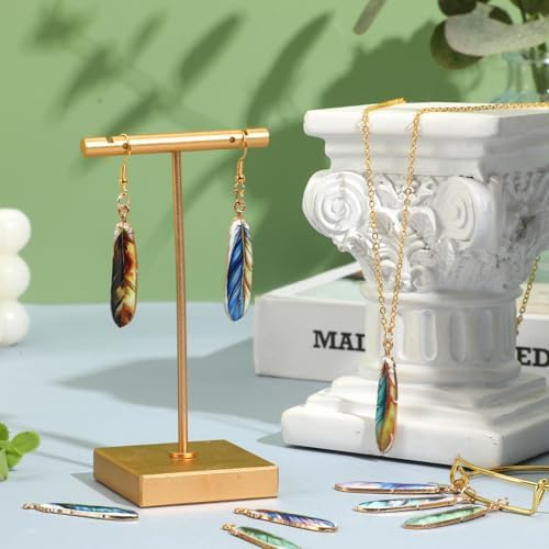MARFOREVER 40Pcs/20 Pairs Feather Charms for Jewelry Making 10 Style 1.5 in - Image 5