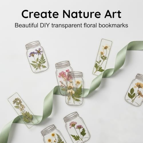 20 Pcs Transparent Dried Flower Bookmarks, Clear DIY Flower Bookmark Kit for Pressed Flowers and Leaves, Handmade Transparent Pressed Flower Bookmarks for Adults, Book Lovers - Image 2