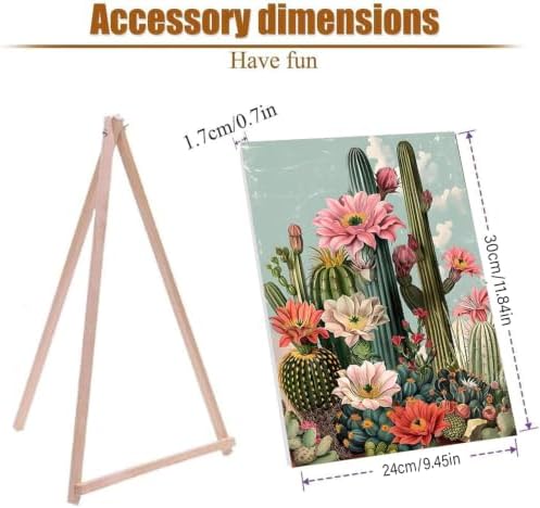 2 Pack Paint by Numbers Kit for Adults Framed Canvas, with Wooden Easel - Image 4