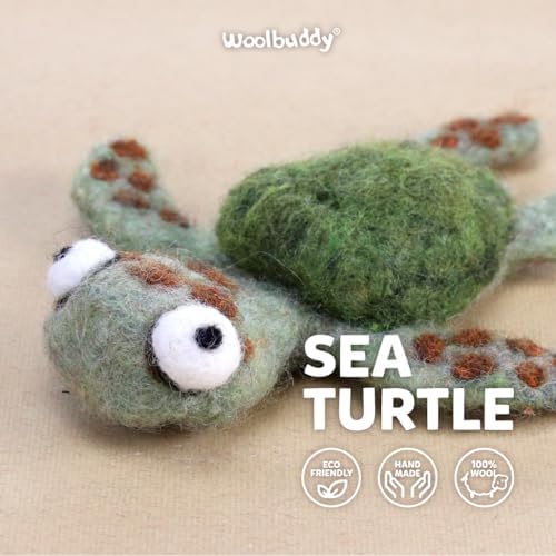 Woolbuddy Needle Felting Starter Kit (Sea Turtle) for Adults with DIY Tool - Image 4