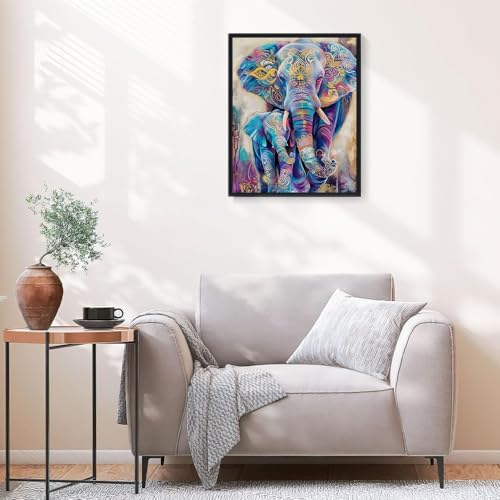 Natuyalo Animals Paint by Numbers Kit for Adults - Elephants Family Paint by Number on Canvas Without Frame, DIY Acrylic Painting for Ideal Gift Home Wall Decor (16x20 Inch) - Image 3