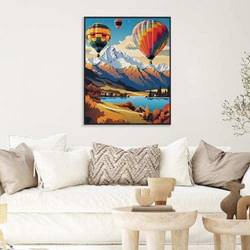 Paint by Numbers Kit for Adults, Hot Air Balloon Number Painting Canvas Kit - Image 6