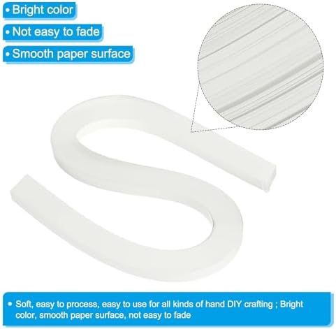 PATIKIL 240pcs Quilling Strips Paper 3/8"(10mm) 21"(54cm) Origami Paper Quilling Strip for Art DIY Hand Craft Christmas, White - Image 3