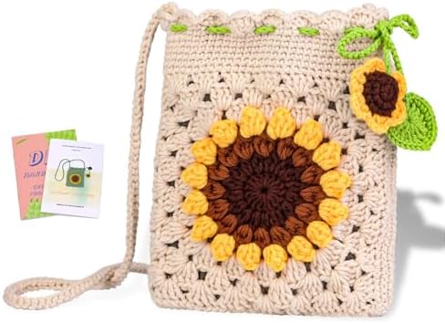 Fedmut Complete Crochet Starter Kit Phonebag Knitting Kit with Yarn, Hooks by Fedmut