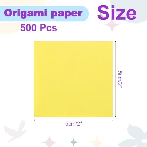 DMiotech 500 Sheets 2x2 Inch Origami Paper, Lemon Yellow Square Origami Paper Easy Fold Double Sided Paper for DIY Arts and Crafts - Image 4