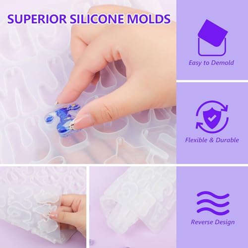 KISREL 18OZ Epoxy Resin Kit, Resin Kit with Alphabet Molds and Supplies - Image 5