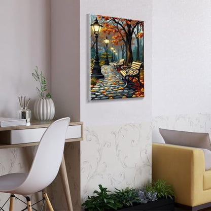 ATDMS Paint by Numbers Kit for Adults with Frame Autumn Landscape Paint by Number with Easel Forest Adult Paint by Number Kits Framed Canvas DIY Acrylic Oil Painting kits for Home Wall Decor 8x12 Inch - Image 5