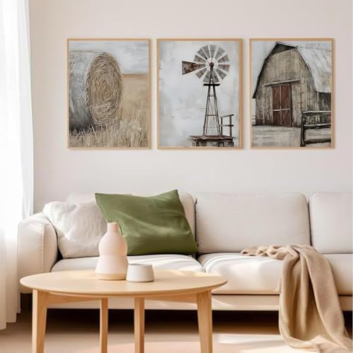 3 Pack Rustic Windmill Barn Paint by Numbers Kit for Adults Beginner - Image 2