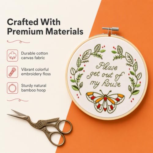 FUNATIC Please Get Out of My House Funny Embroidery Kit for Adults - Image 5