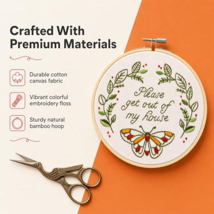 FUNATIC Please Get Out of My House Funny Embroidery Kit for Adults - Image 5
