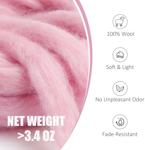 3.4oz Needle Felting Wool Pink Cherub for DIY Needle Craft Enthusiasts - Image 2