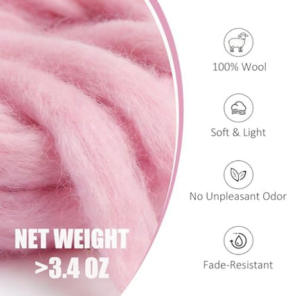3.4oz Needle Felting Wool Pink Cherub for DIY Needle Craft Enthusiasts - Image 2