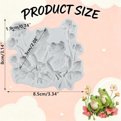 Frog Polymer Clay Molds Frog Flower Silicone Mold - Image 2