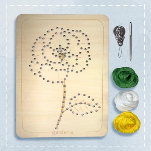 Wooden Flower Lacing Embroidery Kits for Beginners, Set of 5 Learn-to-Stitch Craft Boards, Sewing & Embroidery Art Kits for Kids Ages 8+, DIY Craft Projects, Educational Gifts, Party Favors (Winter) - Image 4