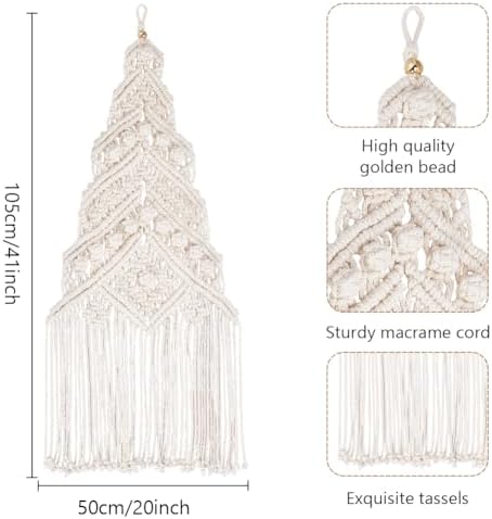 ORIGACH DIY Macrame Christmas Tree Large Wall Hanging kit Handmade Woven Macrame Wall Hanging Kit for Beginners Adults with Step by Step Video Tutorial Instruction Christmas Ornaments, 40x21inch - Image 4