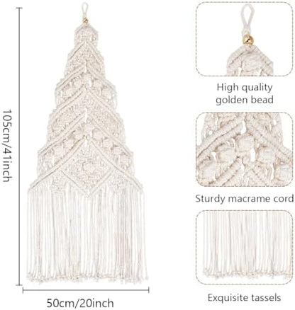 ORIGACH DIY Macrame Christmas Tree Large Wall Hanging kit Handmade Woven Macrame Wall Hanging Kit for Beginners Adults with Step by Step Video Tutorial Instruction Christmas Ornaments, 40x21inch - Image 4