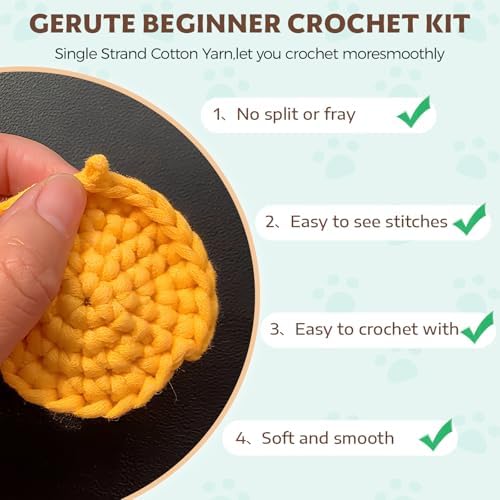 Crochet Kit for Beginners - Learn to Crochet 4 Adorable Cat Amigurumi with Step-by-Step Video Tutorial and Easy Peasy Yarn, Complete Starter Kit for Adults Kids, DIY Craft Gift for Birthday Christmas - Image 5