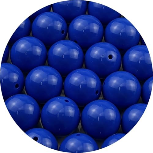 40pcs Acrylic Round Beads for Crafts 20mm Resin Candy Color Spacer Beads with Hole for Jewelry Making Sewing Crafts Decoration Necklaces Bracelets Earrings Supplies(Light Sapphire Blue) by Unknown