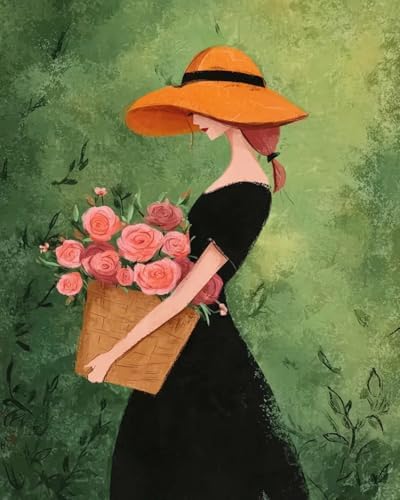 ZRIZQ Paint by Numbers Kit for Adults Beginner,Woman Flowers,16x20 by ZRIZQ