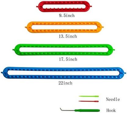 Frola Knitting Loom Craft Kit - 6 Round Knitting and 4 Long Knitting Include Hook Needle, Pompom Maker for Crochet, Hat, Scarf - Image 4