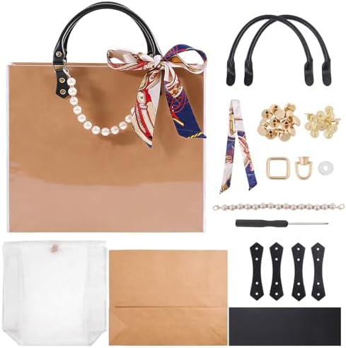 CONCHLERY Tote Bag Handbag Making Kit with Handbag Bottom, Handle, Ribbon Easy Handmade DIY Bags for Women Gift Travel Summer Beach Party, Wood by CONCHLERY%E6%97%97%E8%88%B0%E5%BA%97