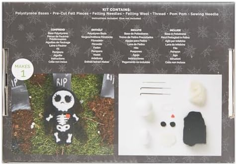 Simply Make Needle Felting Kit Halloween Miss Skeleton, Including Wool, Needles, Tools, for Beginners, Needle Felting Craft Kits, Starter Hobby Craft, Decoration, Gift, Hobbies for Crafty Enthusiasts - Image 3