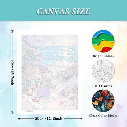 AIBOERL Paint by Numbers Kit for Adults Beginner, Beach, 12X16In - Image 4