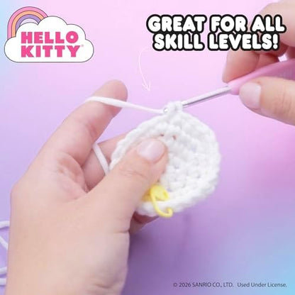 Hello Kitty® and Friends Crochet Kit – Hello Kitty® Bag Charm, Sanrio Crochet Kit for Beginners with Yarn, Starter Hooks, Step-by-Step Tutorials, DIY Craft, Great Teen Gifts - Image 5