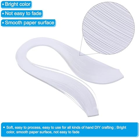 PATIKIL 600pcs Quilling Strips Paper 1/8"(3mm) 39cm Origami Paper Quilling Strip for Art DIY Hand Craft Christmas, White - Image 3