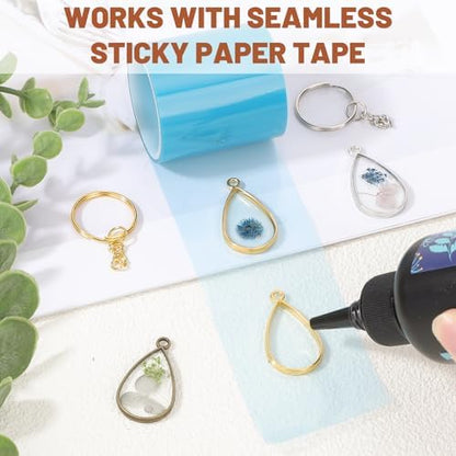 Gartful 30PCS Open Bezels for Resin, Geometric Hollow Frame Pendants Bezels, Resin Jewelry Making for Necklace, Bracelet, Earring, Keychain, Water Drop Shape - Image 5