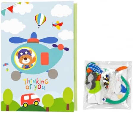 JISADER DIY Greeting Card Kit, Handmade Paper Craft, Creative Card Making Kit with Foam Stickers & Ribbons, Multicolored - Image 2