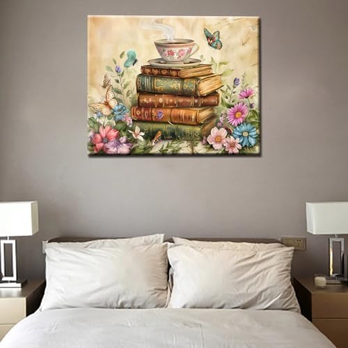 Magic Book Flowers Paint by Numbers Kits for Adult Paint by Numbers Bohemia Style Painting Kits on Canvas Drawing with Brushes and Acrylic Pigment for Home Wall DIY Framed 16x20 Inch - Image 4