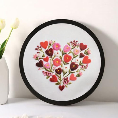 Esffaci Embroidery Starter Kit for Adult Beginner with Love Heart Flowers Pattern Hand Embroidery Set with Cloth Hoop Needle Threader Floss and Instruction - Image 4