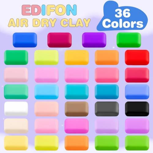 EDIFON Air Dry Clay, 36 Colors Foam Magic Modeling Clay for Kids DIY Crafts - Image 2