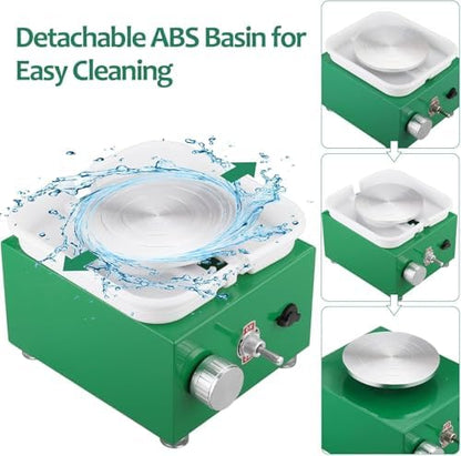 Dexcip Mini Pottery Wheel for Kid&Adult,2 Turntables Electric Ceramic Wheel - Image 3