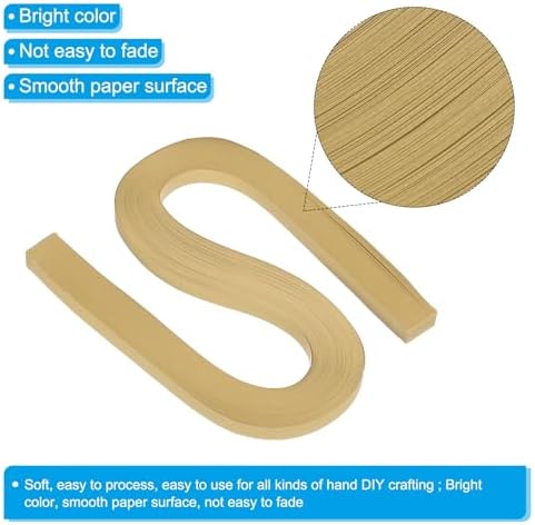 PATIKIL 120pcs Quilling Paper Strips Paper Flowers Quilling Kits 3/8"(10mm) Origami Paper for Adults Beginner Art Craft, 21"(54cm) Khaki - Image 3