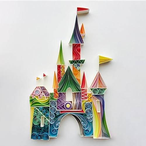 Castle Paper Quilling Kit Paper Quilling Adult Craft Great for DIY Craft Workshop, Home Decoration, Birthday Gift,Adult Friend interaction.It's Suitable for Adult and Craftsmen.Creative Stress Reliee. by MerainMe