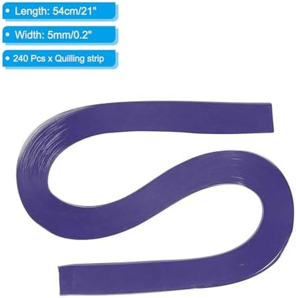 PATIKIL 240pcs Quilling Strips Paper 3/16"(5mm) 21"(54cm) Origami Paper Quilling Strip for Art DIY Hand Craft Christmas, Dark Purple - Image 2