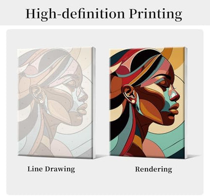 HeeBenor Framed Paint by Numbers Kit for Adults, Black Woman, 8x12 Inch - Image 4