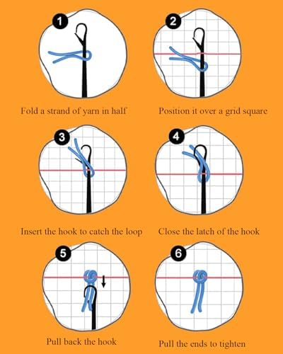 Manzapu Latch Hook Pillow Kits for Adults Beginner 17x17 inch - 43x43 cm Cute Small Shaggy Pillow Making Kits with Pre-Cut Yarn, Coded Canvas ＆ Crochet Hook Tool - Relaxing DIY Craft Gift - Image 4