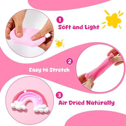 VioraWhite 72 Pcs 38oz Air Dry Clay Bulk Modeling Clay,Pink - Image 3