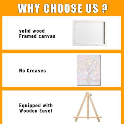 Ausanrl Tree of Life Paint by Numbers with Frame Wooden Easel-Tree Paint by Number Adult,Paint by Numbers Framed Canvas,Adult Paint by Number Kits on Canvas Framed Gifts and Home Wall Decor 12x16inch - Image 5