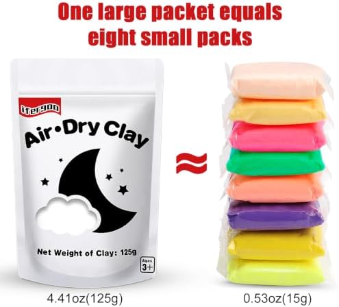 ifergoo 125g White Air Dry Clay, 4.41 oz Foam Magic Modeling Clay for Kids - Image 4