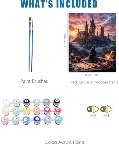 Magic Castle Paint by Numbers Kit for Adults Framed Canvas, Frameworkless - Image 3