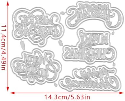 Scrapbooking Die-Cuts, Christmas Metal Cutting Dies for Card Making, Paper Craft Punch Template, Background Embossing Stencils, DIY Album Décor (Merry Christmas Set-14.3x11.4cm) - Image 7