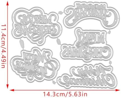 Scrapbooking Die-Cuts, Christmas Metal Cutting Dies for Card Making, Paper Craft Punch Template, Background Embossing Stencils, DIY Album Décor (Merry Christmas Set-14.3x11.4cm) - Image 7