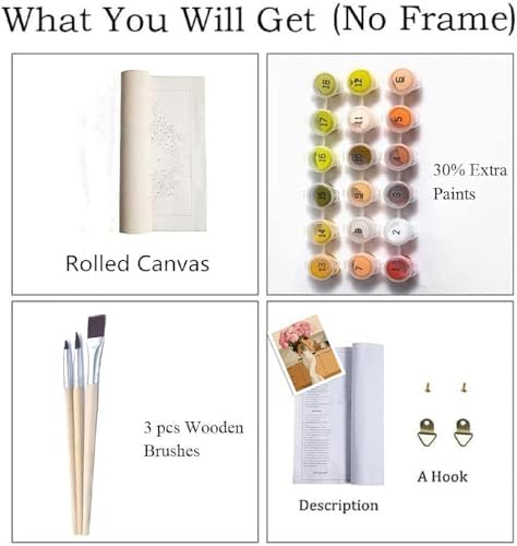 ZRIZQ Paint by Numbers Kit for Adults Beginner,Woman with Flowers,16X20 - Image 3