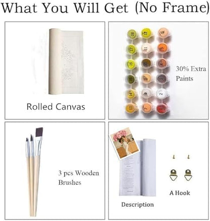 ZRIZQ Paint by Numbers Kit for Adults Beginner,Woman with Flowers,16X20 - Image 3